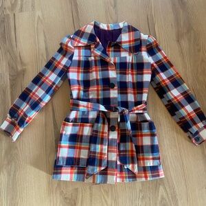 Plaid Women's Vintage Pea Coat